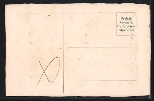 Künstler-AK Weimar / Thüringen, Partie am Goethehaus