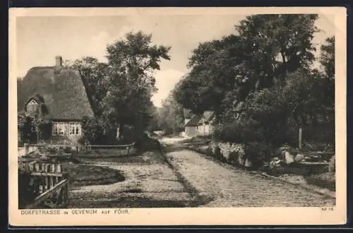 AK Oevenum auf Föhr, Dorfstrasse im Ort
