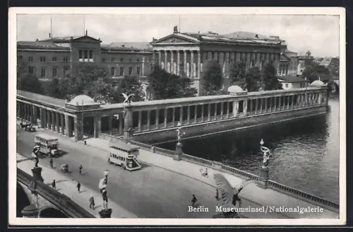 AK Berlin, Museumsinsel mit der Nationalgalerie