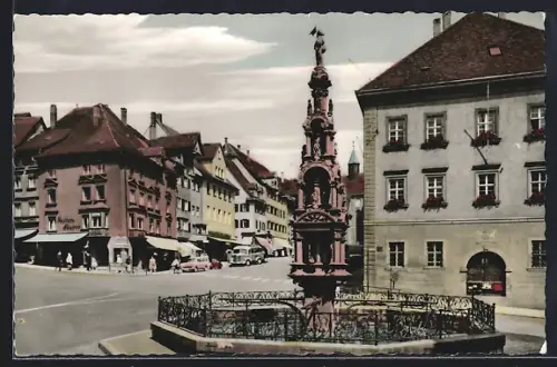 AK Rottweil am Neckar, Blick auf den Marktbrunnen