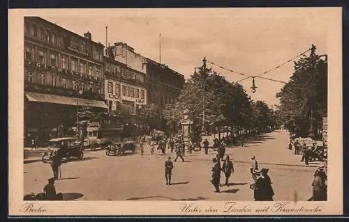 AK Berlin, Unter den Linden mit Kranzterecke
