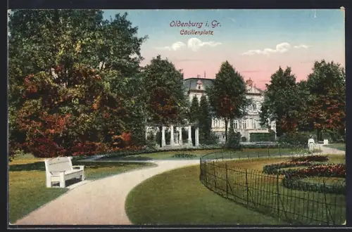 AK Oldenburg i. Gr., Partie am Cäcilienplatz