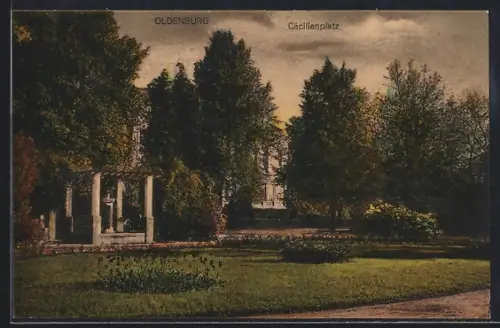 AK Oldenburg / O., Grünanlage auf dem Cäcilienplatz