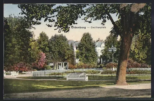 AK Oldenburg / O., Blick auf den Cecilienplatz