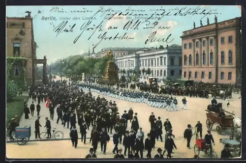 AK Berlin, Unter den Linden, Aufziehen der Schlosswache