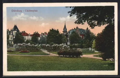 AK Oldenburg / O., Partie am Cäcilienplatz