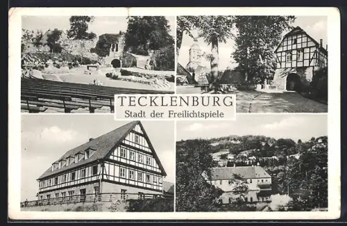 AK Tecklenburg, Freilichtbühne, Fachwerkhäuser