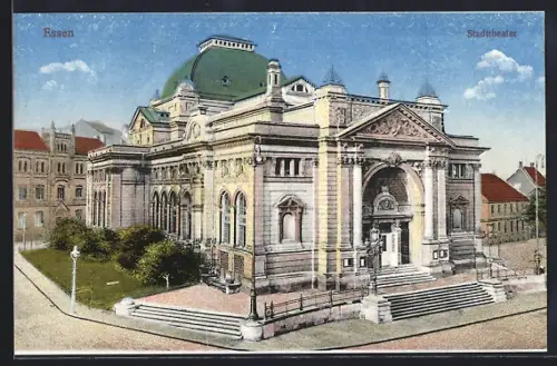 AK Essen, Blick auf das Stadttheater