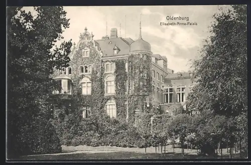 AK Oldenburg / O., Elisabeth Anna-Palais mit Grünanlage