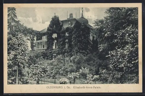 AK Oldenburg i. Gr., Grünanlage am Elisabeth-Anna-Palais