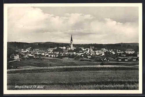 AK Wegscheid / Passau, Ortsansicht mit Kirche
