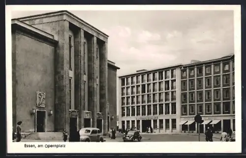 AK Essen / Ruhr, Partie am Opernplatz