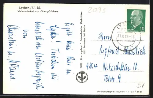 AK Lychen /U.-M., Malerwinkel am Oberpfuhlsee