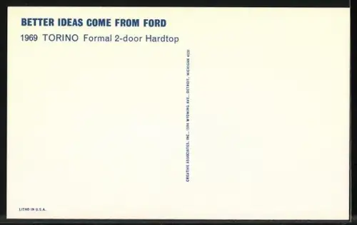 AK Auto Ford 1969 Torino Formal 2-door Hardtop mit junger Frau