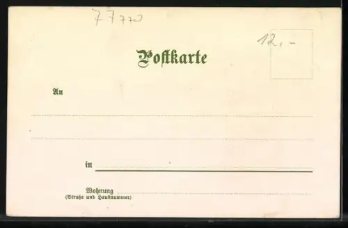 Lithographie Rippoldsau, Frau in Tracht mit Korb