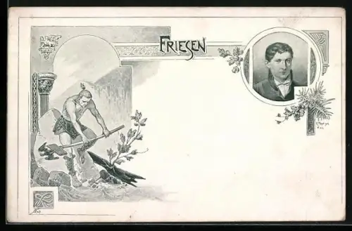 AK Friedrich Friesen, Germane zerbricht römisches Feldzeichen