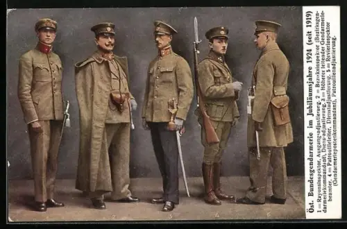 AK Österreichische Bundesgendarmerie im Jubiläumsjahr 1924