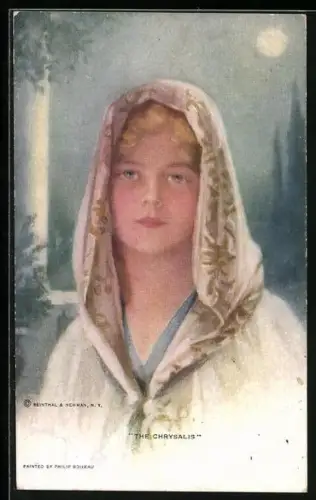 Künstler-AK Philip Boileau: Die Goldpuppe, Junge Frau mit Kopftuch