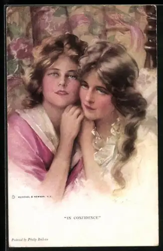 Künstler-AK Philip Boileau: In Confidence, zwei Frauen unter vier Augen