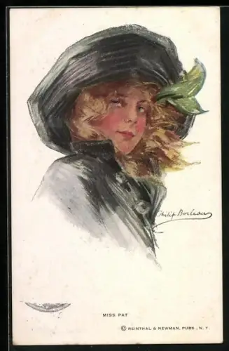 Künstler-AK Philip Boileau: Miss Pat im Sturm