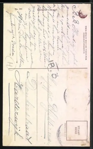 Künstler-AK M.L. Attwell: Fräulein zieht ihren Kragen hoch