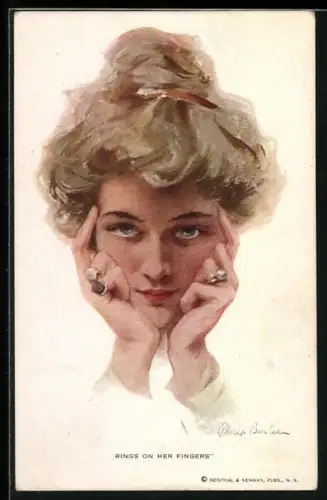 Künstler-AK Philip Boileau: Rings on her fingers, Frauenportrait