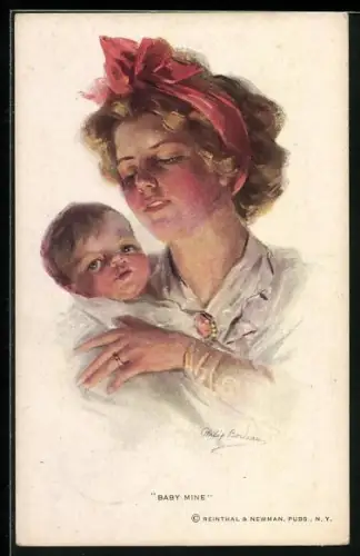 Künstler-AK Philip Boileau: Baby mine, Junge Mutter mit ihrem Kinde