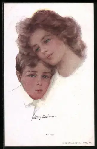 Künstler-AK Philip Boileau: Chums, Mutter & Kind