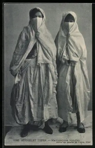AK Mauresques Voilees, zwei Frauen mit Schleiern