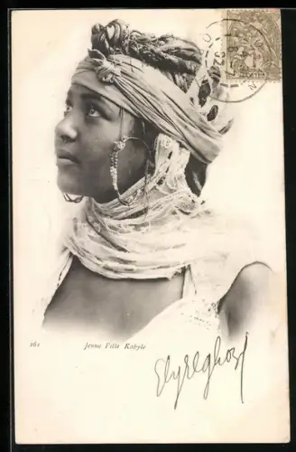 AK Junge Frau mit Stirnband