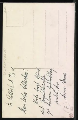 Künstler-AK Clarence F. Underwood: Frau mit Gitarre und junger Herr am Tisch