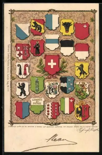 AK Schweiz, Wappen von Luzern, Graubünden, Aargau