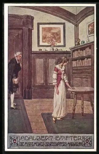 Künstler-AK Ernst Kutzer: Die Mappe meines Urgrossvaters Margarita