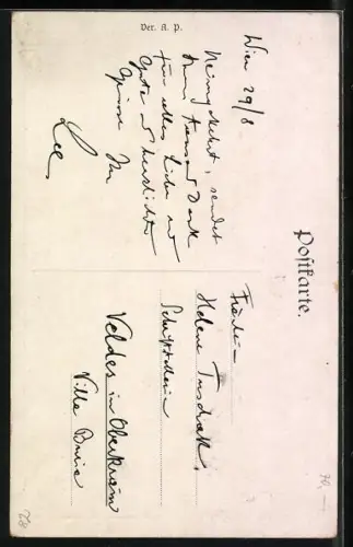 Künstler-AK Ernst Kutzer: der Wegweiser, alter Mann im Schnee