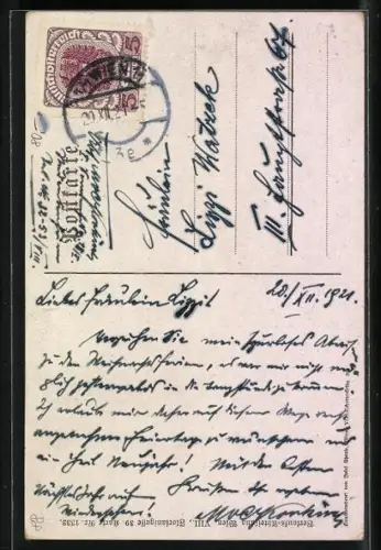 Künstler-AK Ernst Kutzer: Der Gang ist verschollen, Verdrossener Mann und fröhliche Frau, Deutscher Schulverein