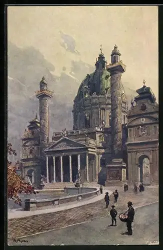 Künstler-AK R. Preuss: Wien, Karlskirche