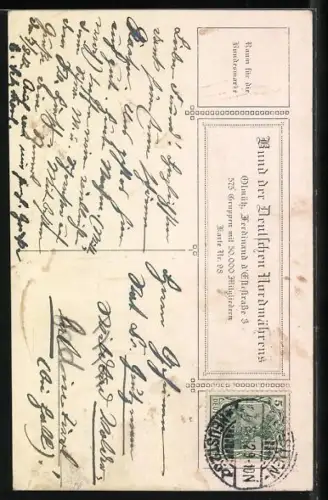 Künstler-AK Hans Kaufmann: Mädchen mit Sichel & Mohnblume