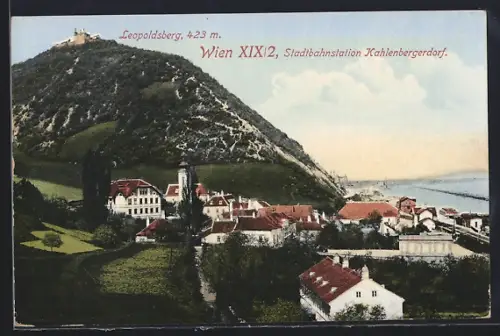 AK Wien-Kahlenbergerdorf, Gesamtansicht mit Leopoldsberg