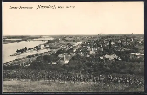 AK Wien, Nussdorf, Donau-Panorama aus der Vogelschau