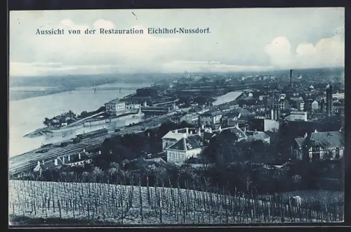 AK Wien-Nussdorf, Panaoramablick vom Berg