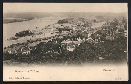 AK Wien, Nussdorf, Ortsansicht vom Berghang aus