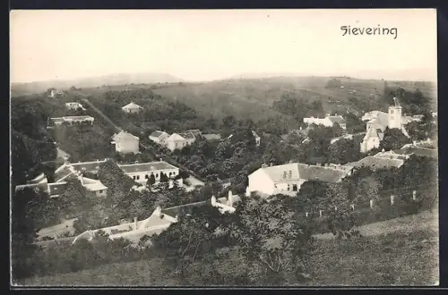 AK Wien, Sievering, Ortsansicht vom Berghang aus