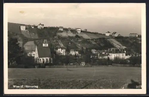 AK Wien, Sievering, Ortsansicht von der Feldflur aus