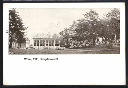 AK Wien, Krapfenwaldl, Restaurant mit Garten