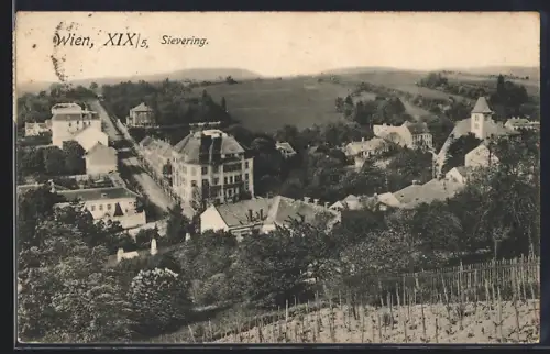 AK Wien-Sievering, Panoramablick vom Berg
