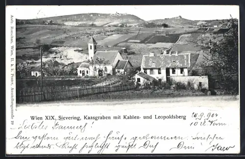 AK Wien-Sievering, Kaasgraben mit Kahlen- und Leopoldsberg