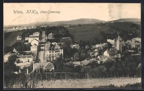 AK Wien, Ober-Sievering, Ortsansicht vom Weinberg aus