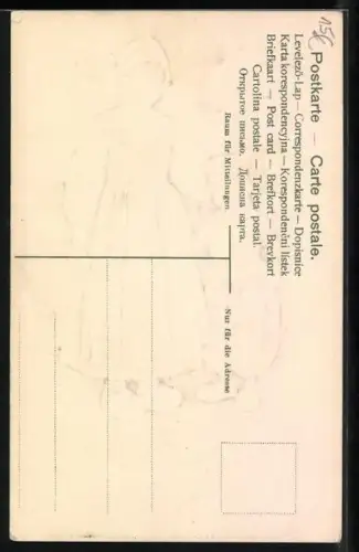 Stoff-Präge-AK Holländerin mit Jungen in Holzschuhen, Im Hintergrund Windmühle