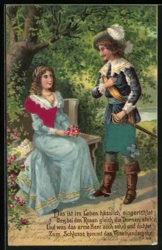 Stoff-Präge-AK Behüt Dich Gott!, Das ist im Leben hässlich eingerichtet..., Trompeter von Säckingen