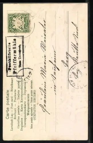 AK Elsässerin in elsass-lothringischer Tracht am Spinnrad